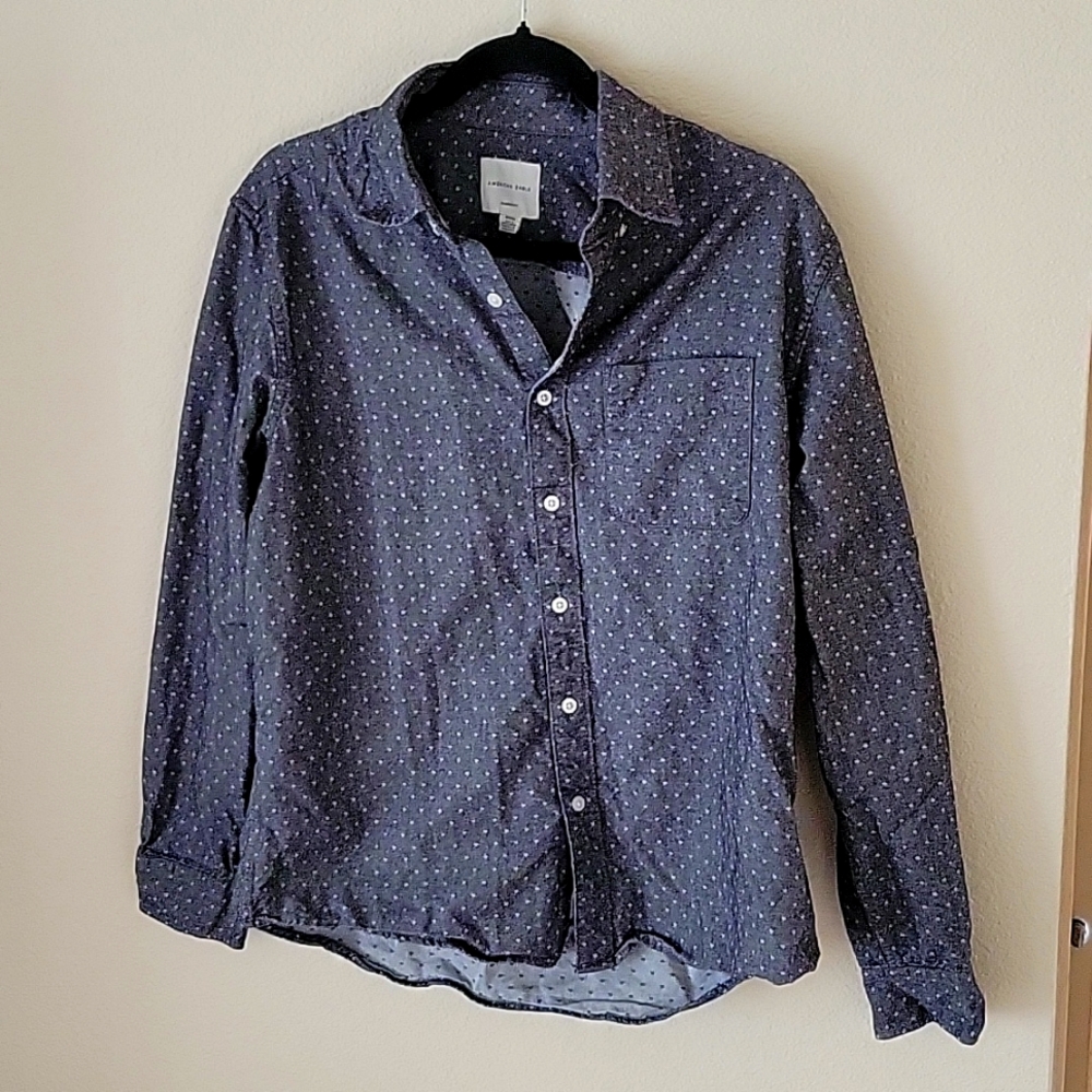 American Eagle Dress Shirt (Grey W/ White Dots)